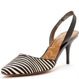 NWOT Sam Edelman "Orly" Zebra Calf Hair Slingback Heels size: 8.5